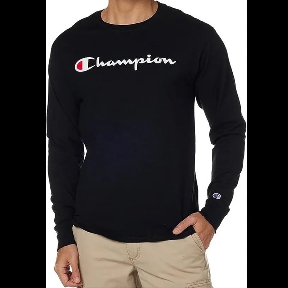 Champion Men's Black Long Sleeve Shirt NWOT - Picture 1 of 3